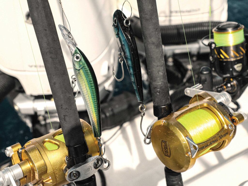 Variety of tackle on a fishing boat