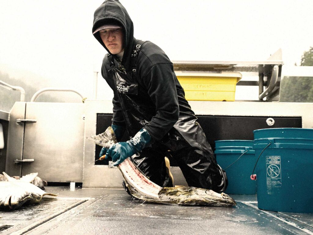 Cleaning fish on a trip